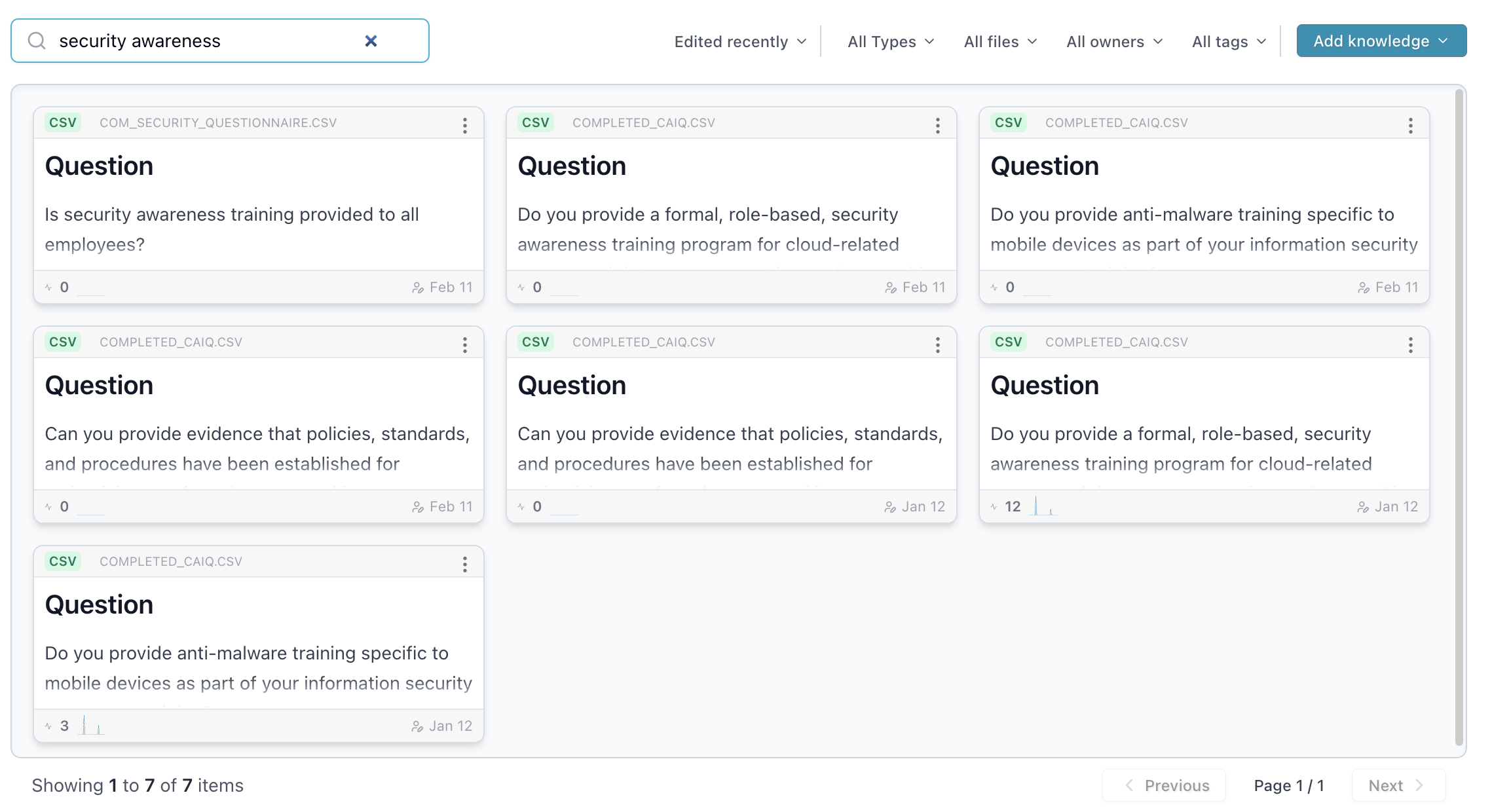 Search bar with sort dropdown showing options like edited recently, cited most, and created recently