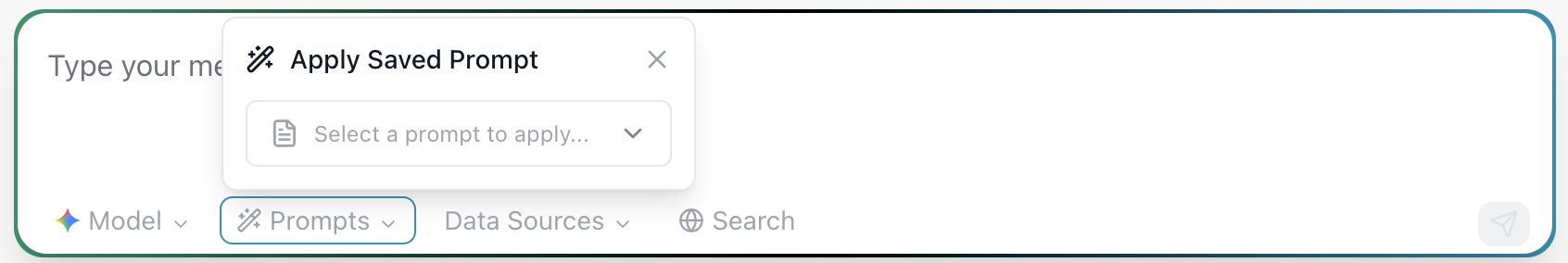 Using Saves Prompts interface